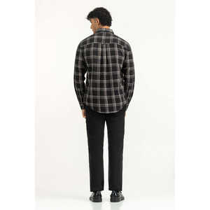 Chemises décontractées pour hommes à col montant 100 % coton flanelle, chemises d'affaires ODM à motif écossais - MN-CS-WS25-295 - Product Image 3