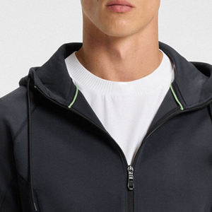 Sudadera con Capucha Económica de Moda para Hombre con Impresión de Logotipo Personalizado, Servicio OEM, Tejido Transpirable, Cierre de Cremallera y Bolsillos Laterales - Product Image 2