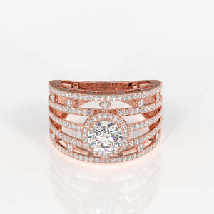 14K <b>Gold</b> Moissanite Diamond <b>Cocktail</b> <b>Ring</b> Round Cut with Elegant Style - Product Image 6