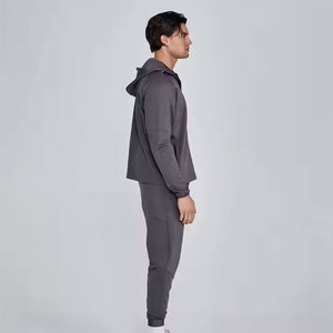 Conjunto de Sudadera con capucha de cuello redondo de algodón 100% de alta calidad, chándal con bordado desgastado, pantalones de chándal, diseño transpirable al por mayor para invierno - Product Image 6