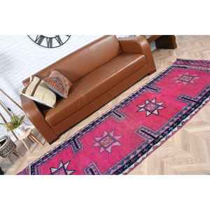 Vintage <b>Runner</b> Rug, 3.2x9.8 ft Turkish Rug, <b>Red</b> Floral Wool Rug - Product Image 4