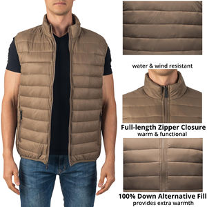 New Latest Style High Quality Breathable Winter Solid Color Puffer <b>Vest</b> Polyester Soft Durable Regular Fit Customized <b>Vest</b> - Product Image 5