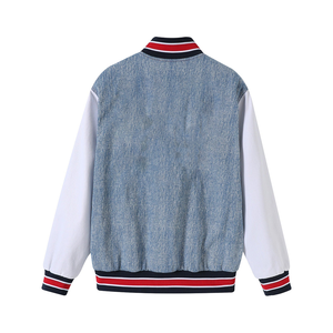 Chaqueta Bomber Vaquera de Howard University, Prenda Exterior Bordada Personalizada de Primera Calidad, Forro de Satén, Estilo Urbano Universitario, Vanguardista, Primavera - Product Image 4