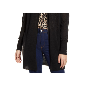 Cardigan Casual Blue Palace con Spacco Laterale in Lana, Taglia Piccola, Motivo Stampato - Product Image 3