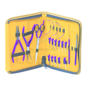 ชุดเครื่องมือต่อผม,ชุดอุปกรณ์ทำผมสแตนเลสขายส่งคีมกล่องหนัง PVC สีลาเวนเดอร์ - Product Image 1