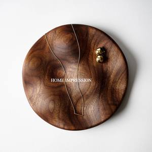 Classic Elegant Wood & Metal Food Grade Single Tier Storage <b>Tray</b> with Customized Color and Logo Rectangle Shape for Home Use - Product Image 4