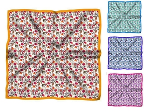 Écharpe en satin 90x90cm à motif floral d'automne pour femmes, foulard carré en soie pour femmes, fournisseur en gros, fabriqué en Inde - Product Image 6