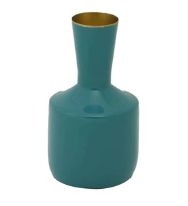 Florero de Metal Moderno Hecho a Mano por Expertos Nórdicos, Florero de Hierro Más Vendido con Impresión de Esmalte Azul Impactante para Decoración del Hogar y Bodas - Product Image 3