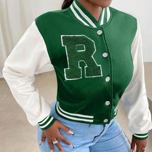 Fabricante OEM Chenille bordado cuero estampado Streetwear mujer béisbol personalizado Logo chaqueta Bomber Varsity chaqueta para hombre - Product Image 2