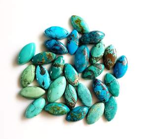 คุณภาพชั้นดี 100% พลอยเทอร์ควอยซ์ทิเบตธรรมชาติ Cabochons เรียบสําหรับเครื่องประดับใช้ในราคาไม่แพง OEM จํานวนมาก - Product Image 5