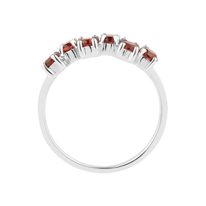 <b>Garnet</b> 925 Sterling <b>Silver</b> Men's <b>Ring</b> Rhodium Plated Fine Jewelry with Bezel Setting 3x3mm Round Gemstone and Cut Stone - Product Image 2