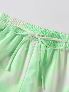 กางเกงขาสั้นมัดย้อมผ้าฝ้าย100% เอวสูงแห้งเร็วระบายอากาศสีพื้น - Product Image 2