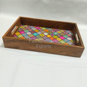 Plateau de service en bois d'acacia durable et écologique Plateaux en bois élégants faits à la main pour apéritif Fruit Fruit décoratif pour la maison - Product Image 2