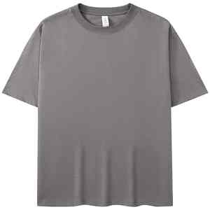 2025 hommes et femmes décontracté mode surdimensionné 100% coton à manches courtes T-shirt conception personnalisée Style Hip Hop motif solide - Product Image 1