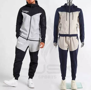 Vente en gros de survêtements pour hommes, Logo personnalisé, Zip, uni, survêtement d'hiver chaud - Product Image 1