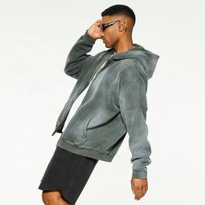 Sweat à capuche doux en coton éponge polaire Rhinestone nouveau design sweat à capuche épais brodé avec patch lavé à l'acide pour hommes - Product Image 6