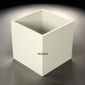 Fournitures de jardinage Forme carrée Boîte à fleurs blanche Jardinière surélevée Pot à fleurs en métal de forme cubique pour l'intérieur et l'extérieur - Product Image 4