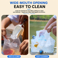 Sac à eau pliable en plastique de grande capacité 8L avec bouchon de sécurité, pochette réutilisable pour boissons, vente en gros