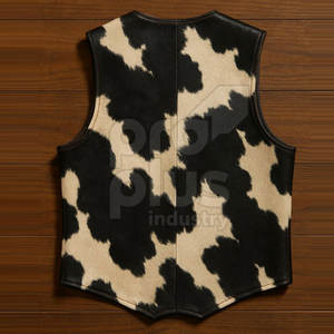 Chaleco de Cuero con Pelo de Vaca Auténtico para Hombre, Prenda Exterior Informal y Transpirable, Estilo Urbano para Invierno - Product Image 3