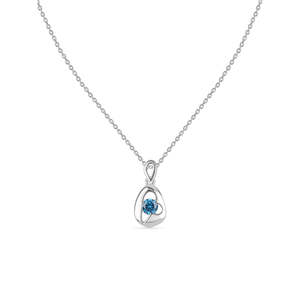Elegant Bluestone Heart Pendant with <b>Chain</b> Exquisite Fine Pendants & Charms - Product Image 1
