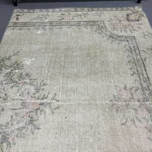 พรมวินเทจตุรกี ขนาด 3.6x6 ฟุต (109x183 ซม.) สีขาวดำ พรมเปอร์เซีย - Product Image 4