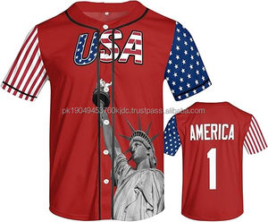 EE. UU. Hombres Jóvenes Béisbol Jersey Camisas Uniforme Deportivo América #1 S-3XL Regalo para Hombres Jóvenes - Product Image 1