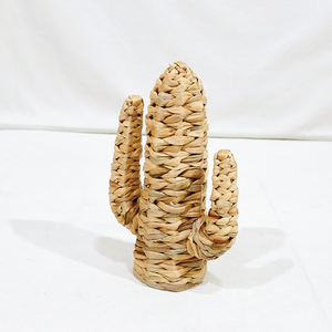 Figurine de cactus minimaliste artisanale en herbe de mer, fabriquée à l'usine Artex Dong Thap, décoration rustique pour la maison, ornement d'anniversaire - Product Image 2