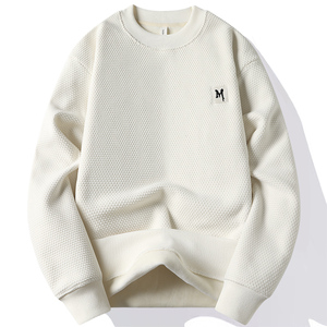 เสื้อสเวตเตอร์คอกลมสำหรับผู้ชายเสื้อสวมหัวทรงหลวมแบบเรียบสำหรับฤดูหนาวเสื้อสเวตเชิ้ตกันหนาวแบบนุ่มระบายอากาศได้โลโก้ออกแบบได้ตามต้องการ - Product Image 3