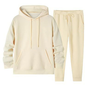 2024ชุดวอร์มวาฟเฟิลแบบสีทึบพิมพ์โลโก้ได้ตามต้องการสำหรับทุกเพศเสื้อแจ็คเก็ตมีฮู้ดสำหรับฤดูหนาว - Product Image 1