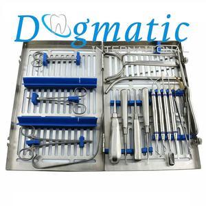 Kit de Implantes Dentales Quirúrgicos de Acero Inoxidable Reutilizable de 17 Piezas Dogmatic International, Instrumentos de Cirugía Oral Manuales, Casete, CE - Product Image 1