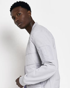 Veste bomber sur mesure pour homme 2026, GRIS, coupe classique, veste matelassée, veste d'hiver tendance, nouveau tissu, service OEM disponible - Product Image 2