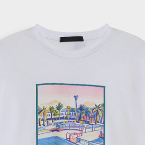 Camiseta Streetwear con diseño de patrón Camiseta con eslogan de tela de punto teñida Lisa Camiseta impresa al por mayor precio de descuento de moq bajo - Product Image 3