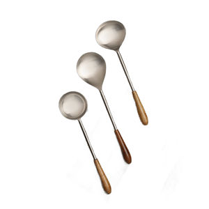 Gran oferta, nuevos accesorios de cocina, utensilios, juego de cocina, cucharas de sopa grandes de acero inoxidable con mango dorado largo y delgado - Product Image 2