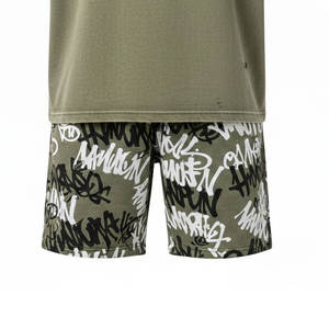 Conjunto Casual para Hombre, Corte Regular, Camiseta de Manga Corta, Pantalones Cortos Deportivos, Ropa de Motivación para Fisicoculturismo, Negro 100% - Product Image 6