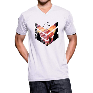 Vêtements de grande taille pour la saison estivale T-Shirt imprimé pour hommes Premium Stylish Casual V-Neck Design T-shirts respirants pour hommes - Product Image 4