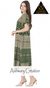 ชุดเดรสผ้าฝ้ายปักลายดอกไม้ – ชุดลำลองฤดูร้อนแขน 3/4 - Product Image 3
