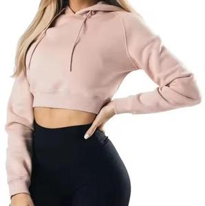 Mode haute qualité undefined Crop Top pantalons de survêtement à manches longues et ensemble de sweat à capuche Gym à capuche pour les femmes - Product Image 5