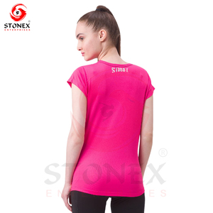 T-shirt femme en coton de qualité supérieure Muscle Slim Fitted Gym Fitness T-shirt avec impression personnalisée T-shirt homme pour femme - Product Image 5