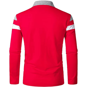 Polo à manches longues décontracté Slim Fit chemises conception personnalisée Polo T-shirt pour hommes col évacuation de l'humidité polos pour hommes - Product Image 2