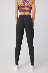 Venta directa de fábrica Pantalones de control de barriga Entrenamiento Fitness para mujeres Correr Pantalones de Yoga de cintura alta elásticos de 4 vías con Pock - Product Image 5