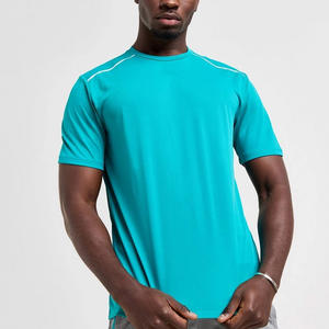 T-shirt uni pour hommes T-shirt en polyester T-shirts à séchage rapide Impression par sublimation personnalisée logo Unisexe Gym Sports T-shirts pour hommes - Product Image 4