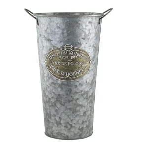 Grand Vase à fleurs galvanisé pour jardin Antique, seau en étain en forme de baril, décoration de la maison - Product Image 6