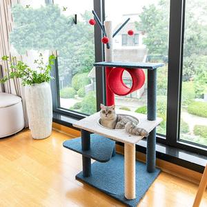 Grote Jongen Krabpaal Voor Katten Speelspeelgoed Grote Houten Kat Nest Krabber Met Sisal Touw - Product Image 2