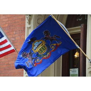 Pennsylvania 4x6 Outdoor Silk <b>Flag</b> for State PA Embroidered Pennant Heavy Duty Double Side with Brass Grommets Sewn Stripes - Product Image 1