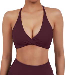 Conjunto de Sujetador deportivo de 2 piezas de algodón de alta calidad para mujer, diseño de tiras Reversible, espalda abierta, cuello en V, estampado, tallas de espalda abierta - Product Image 5