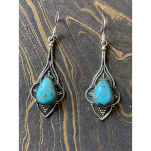 Boucles d'oreilles pendantes turquoise 8,2 grammes élégantes et stylées - Product Image 1