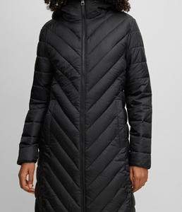 Chaqueta acolchada hecha en fábrica OEM de alta calidad para mujer, impermeable, delgada, de talla grande, cuello alto, algodón acolchado - Product Image 2