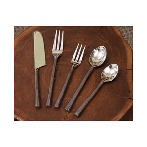Juego de cubiertos de acero inoxidable de diseño elegante único de 5 con mango antiguo negro Juego de cubiertos de alta calidad a bajo precio - Product Image 4