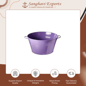 Maceta Redonda Galvanizada Hecha a Mano de la Mejor Calidad, Última Llegada |   Maceta Decorativa Esmaltada de Color para Hogar y Jardín - Product Image 6