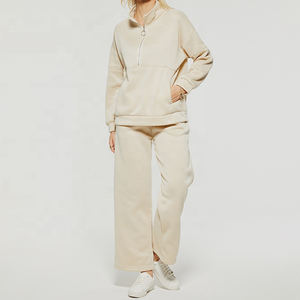 Conjunto Deportivo de Invierno para Hombre de 2 Piezas, Personalizable, Transpirable, Sudadera con Media Cremallera y Pantalones Deportivos Acampanados, Chándal Unisex 100% Algodón - Product Image 1